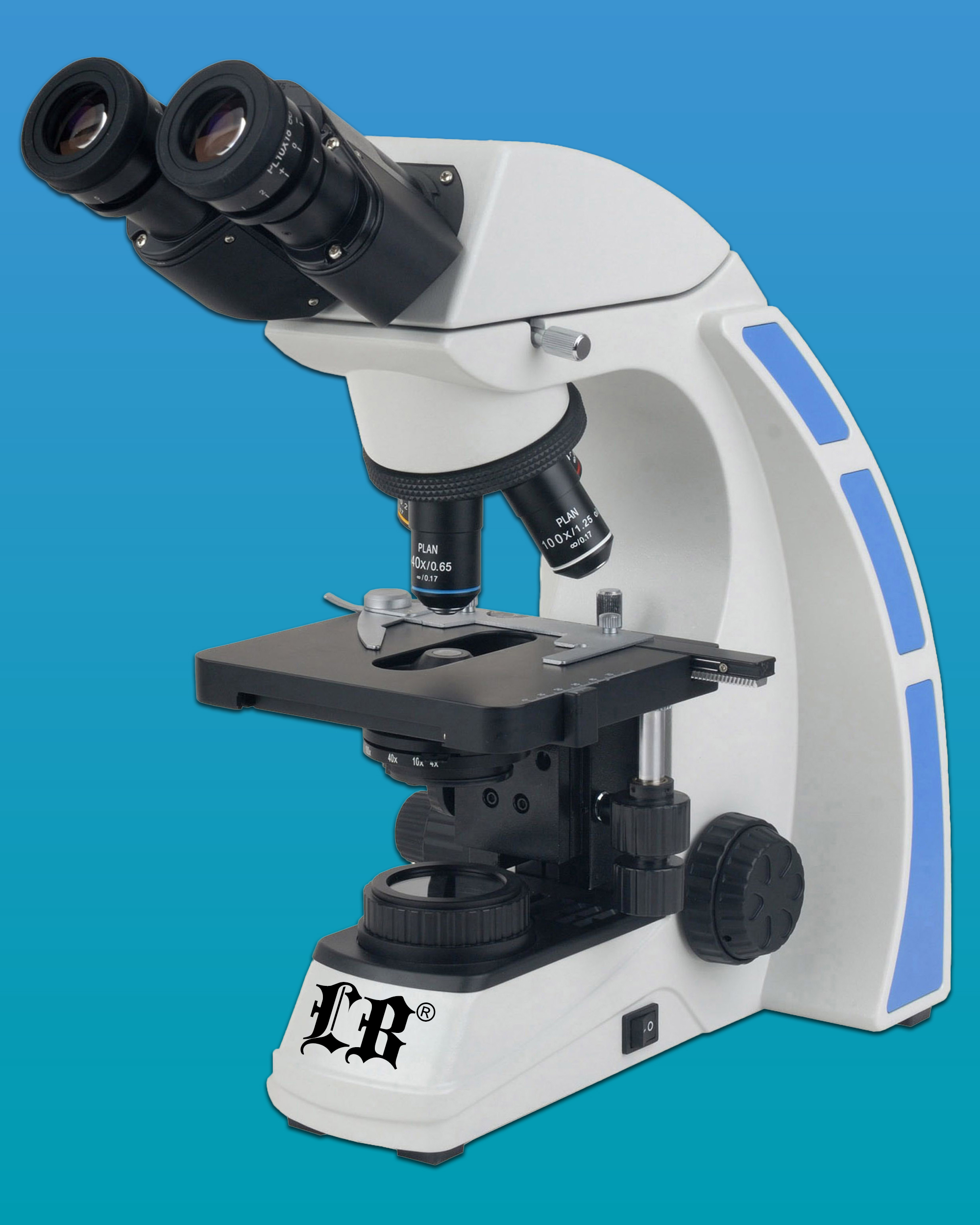 LB-246 Biological Binocular Microscope with Infinite Optical System and Infinite Plan Achromatic Objectives 4×, 10×, 40×, 100×